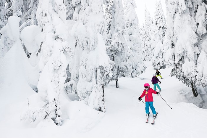 Group of kids at SilverStar on their first ski trip