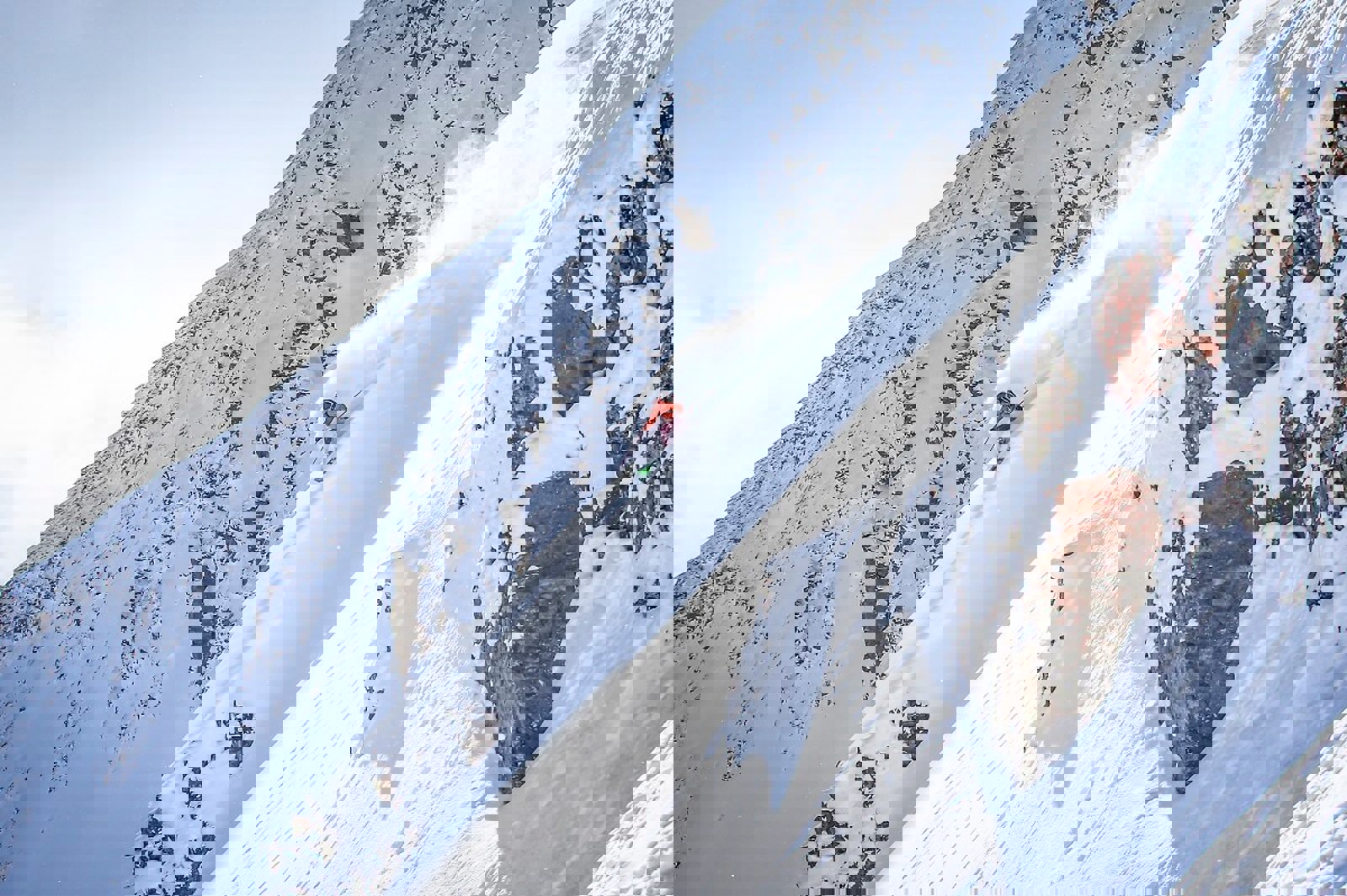 Big Sky Montana solo skier steep