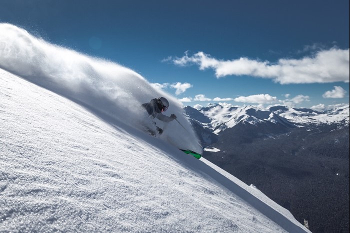 Skiing the second highest vertical in North America at Whistler