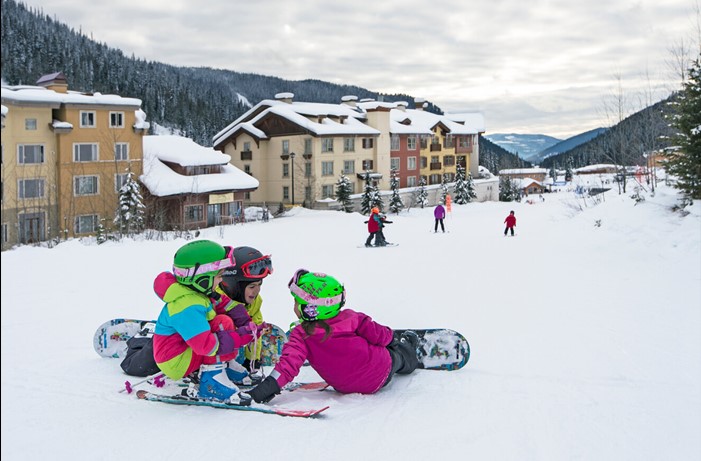 Kids on the bunny slopes at Sun Peaks