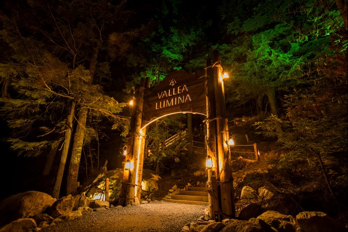 The entrance to Vallea Lumina near Whistler Village