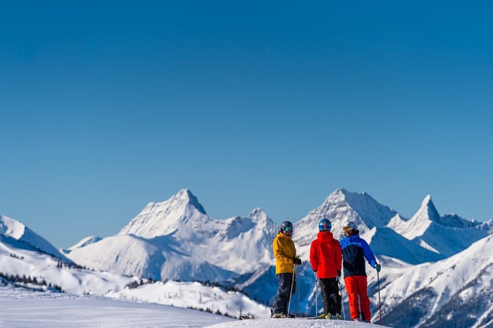 Group of skiers at Banff and Lake Louise in the spring