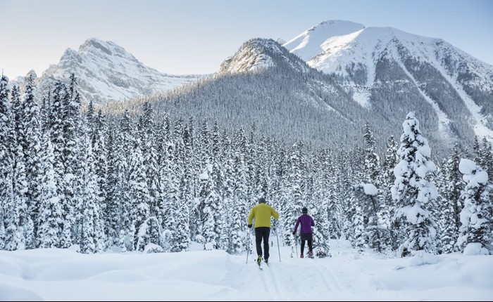 Cross country skiing in Banff National Park