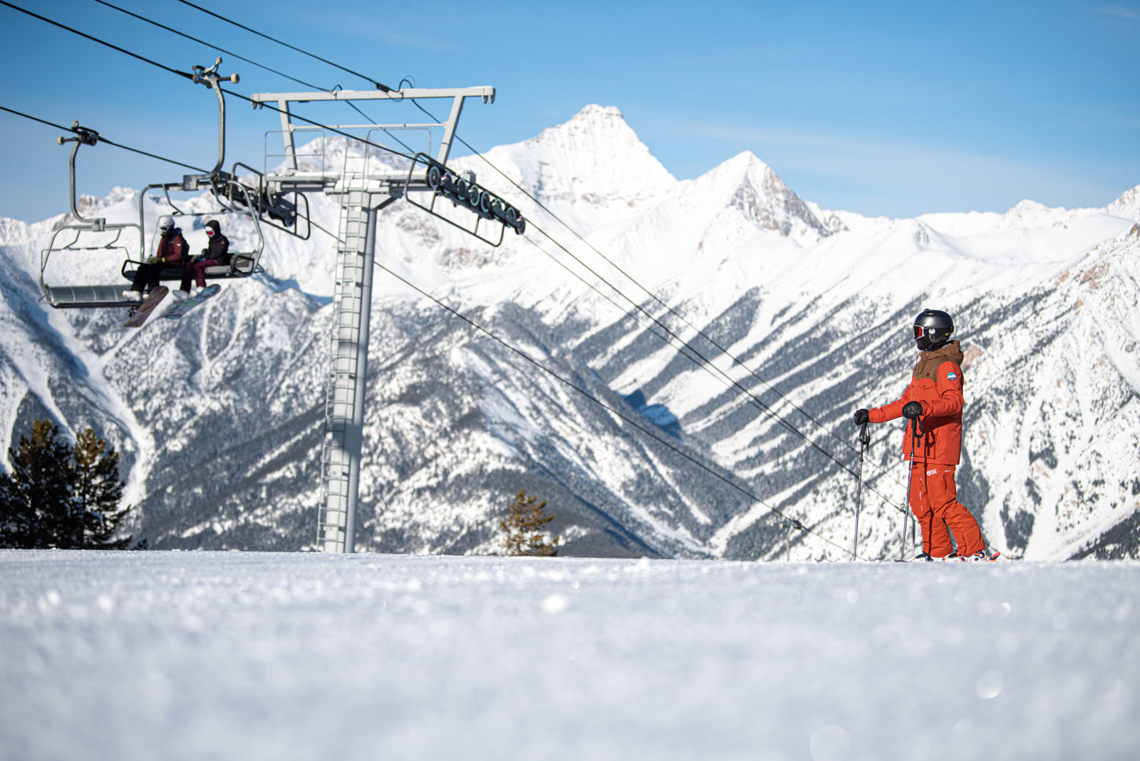 Panorama, BC chair and bluebird