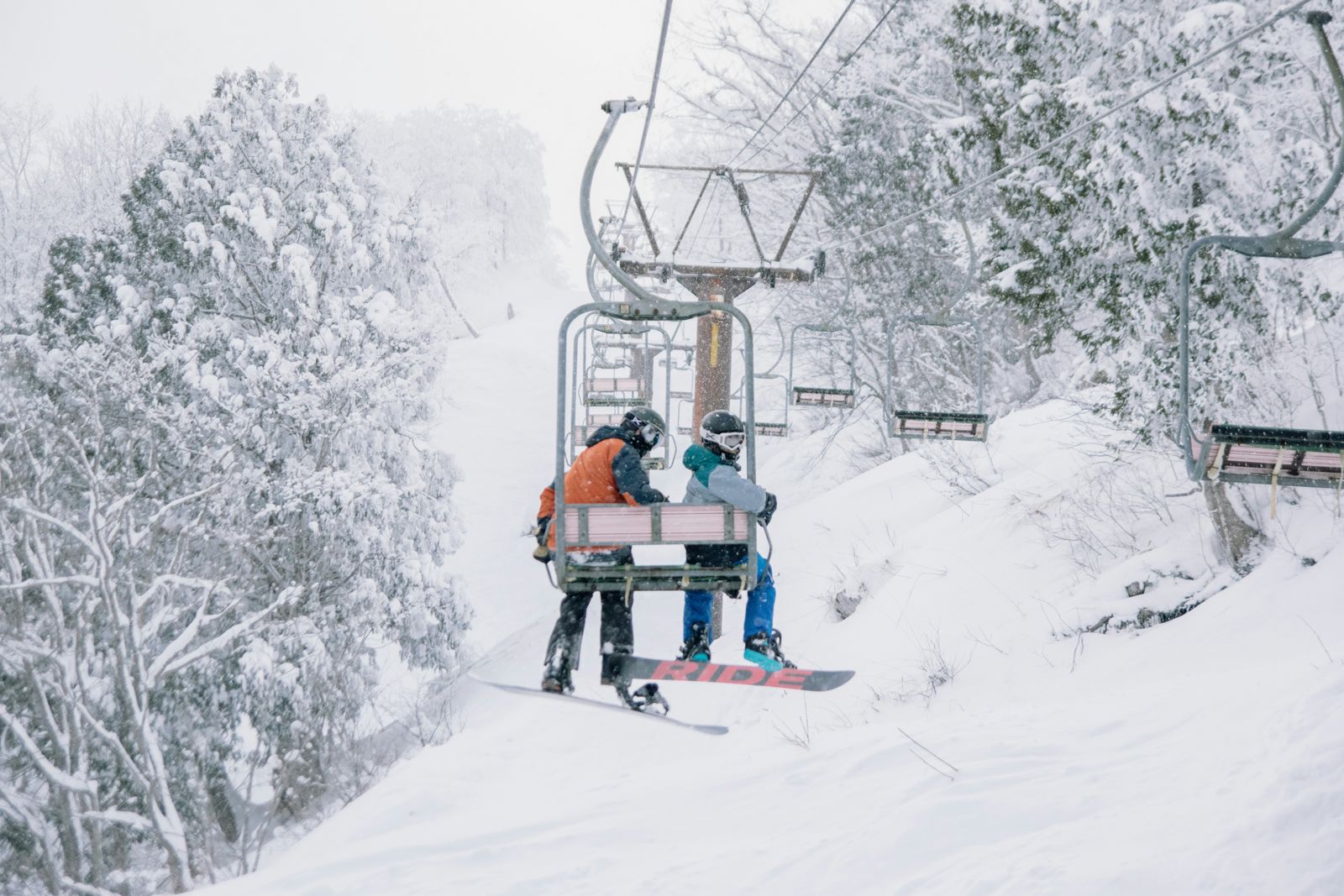 Hakuba Japan snowy chairlift