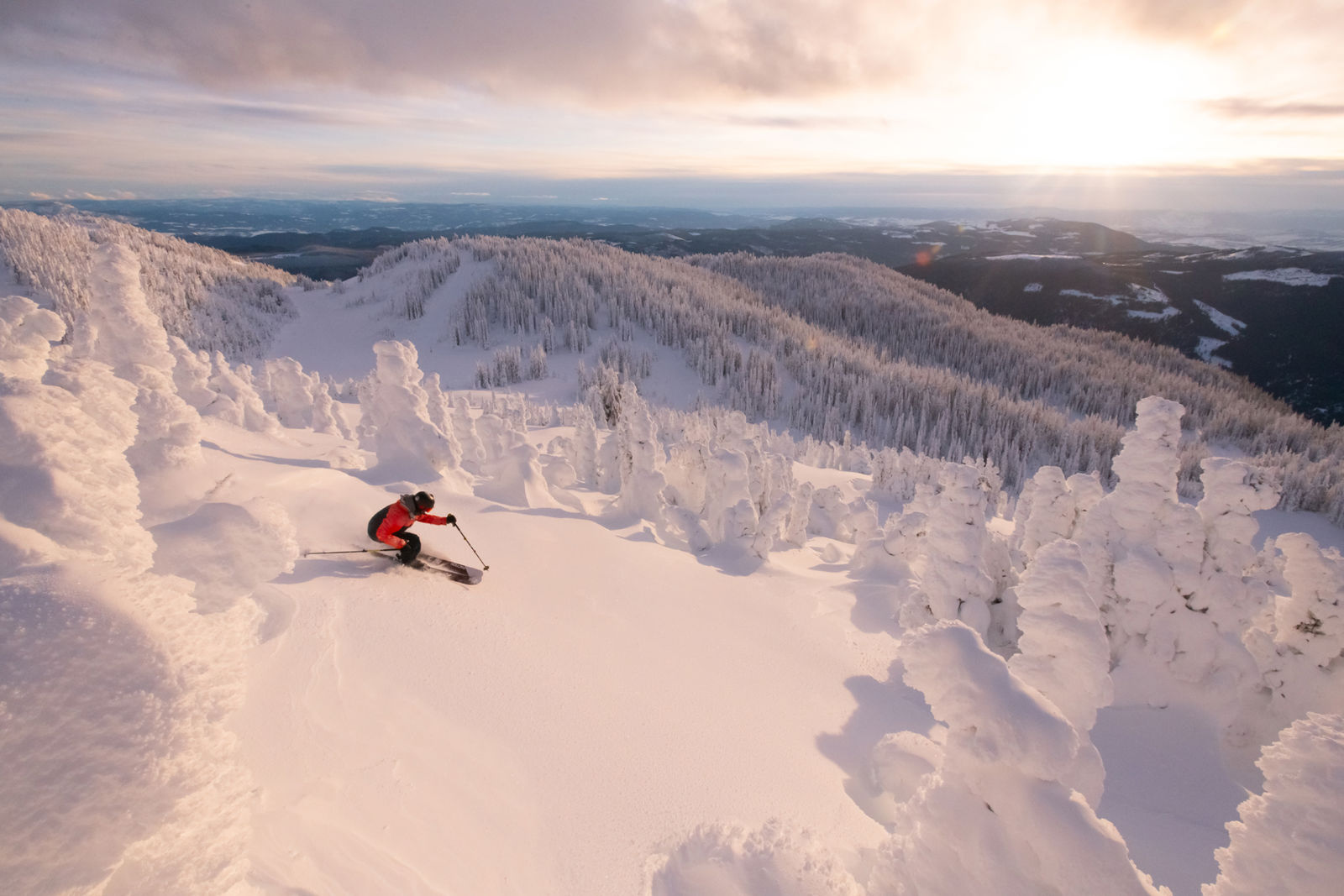 Sun Peaks BC Snow ghosts sunny