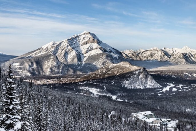 View of the mountains in Banff