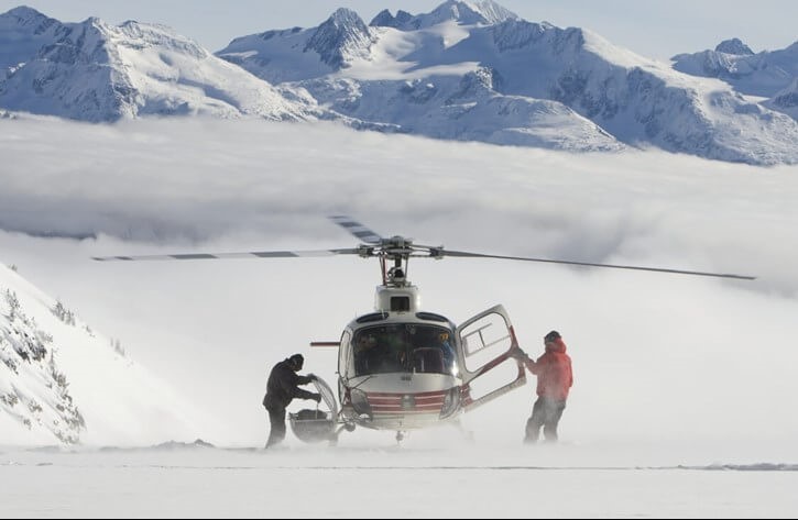 Heli skiing