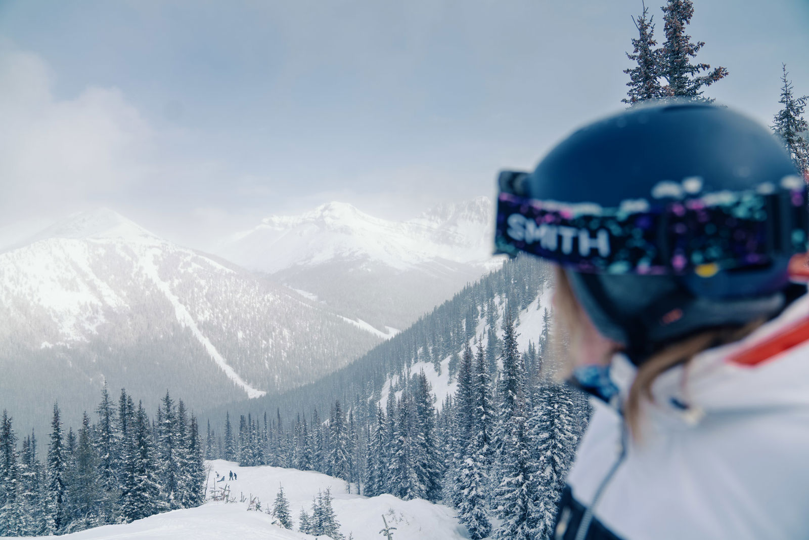 Skican filming Banff ski karen